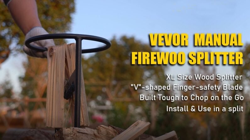 VEVOR Kindling Spliter Firewood Splitter 9" XL Large Wood Cutter Steel Manual Cutting Tool